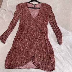 Forever21 Wrap Dress, Maroon, Large